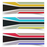 Striped fabric textured vector banners