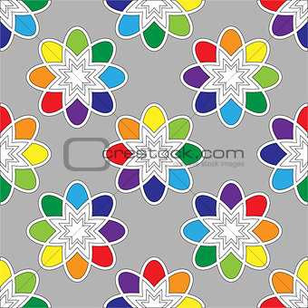 Flower seamless pattern bright colors