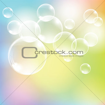 Abstract colorful background with transparent glass balls.