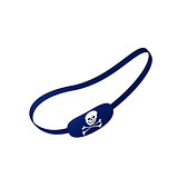 Blue eye patch with skull symbol