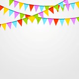 Party flags celebrate bright abstract background