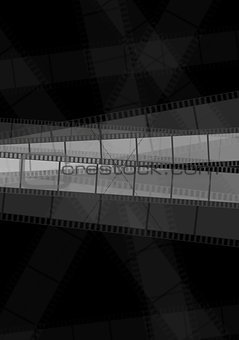 Dark monochrome filmstrip abstract background