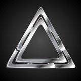 Abstract metallic triangle logo design template