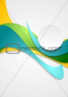 Bright corporate smooth bends. Vector colorful waves