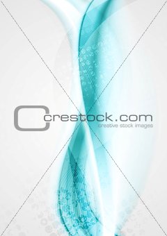 Smooth turquoise bright waves background