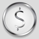 Concept metallic dollar symbol logo