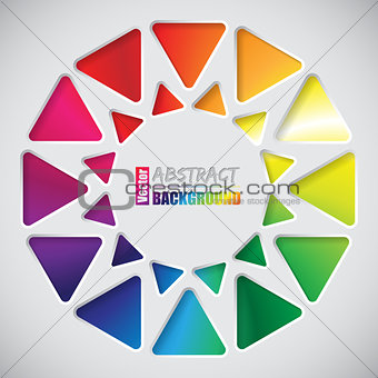 Abstract background with triangles and rainbow background