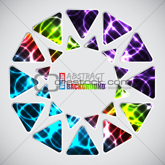 Abstract background with triangles and plasma background