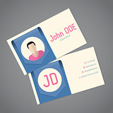 Business card template with arrow ribbon