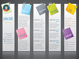 Cool modern curriculum vitae cv resume with labels and post its