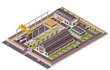Vector isometric factory buildings icon