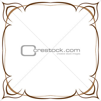 Multilayer vector brown frame on a white background