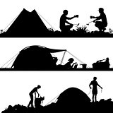 Camping foreground silhouettes