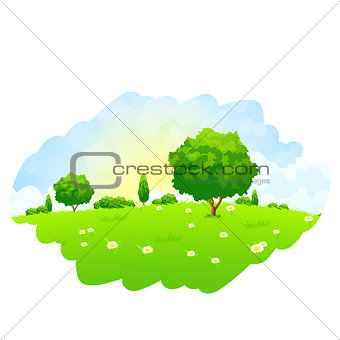 Green Landscape with  Trees