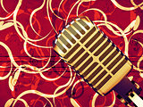 Microphone floral background
