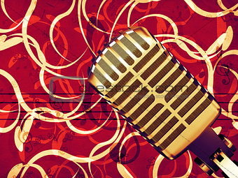Microphone floral background