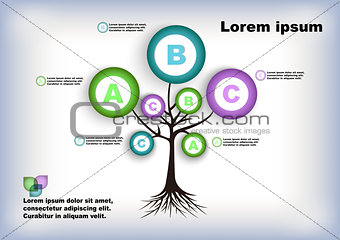 Abstract tree with infographic elements