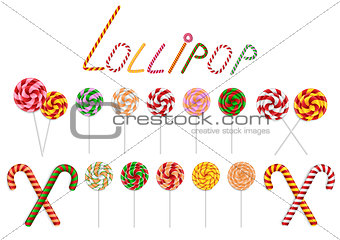 Lollipop and candy cane collection