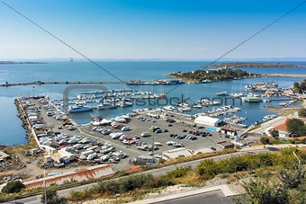 Panoramic view of port and boots, Sozopol