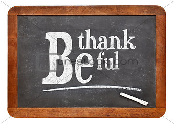 Be thankful blackboard sign