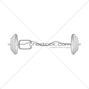 Barbell in silver and white design