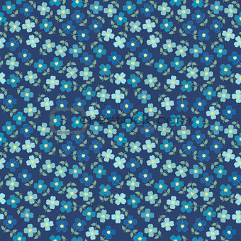Floral seamless with blue flowers