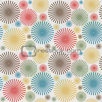 Vintage seamless background with dotted flowers