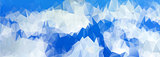 Geometric Low Poly Banner Vector image of a Cloudy Sky with Very Saturated Dark Blue Coloring