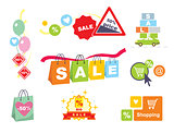Sale tags.banners set. Shopping