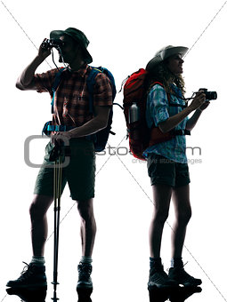 couple trekker trekking nature Photographing