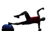 man bosu balance trainer  exercises fitness