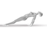 3D female figure with spine in yoga position