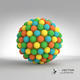 Sphere. 3d vector template. Abstract illustration.