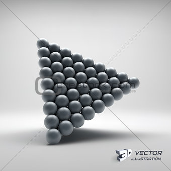 Pyramid of balls. 3d vector illustration.