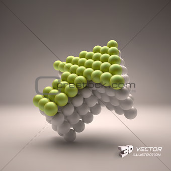 Spheres forming an arrow. Business concept illustration.