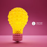 Lightbulb. Idea concept. 3d vector illustration.