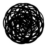 abstract coiled wire icon shape on white