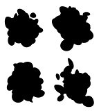 blob cloud silhouette collection in black on white