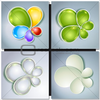 Abstract concept vector multicolored background set.