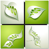 Abstract paper green leaf