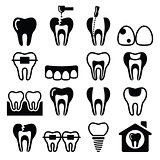 Tooth , teeth, dental clinic vector icons set