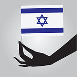 Hand with Israel flag