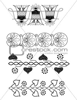 Set of vector floral elements