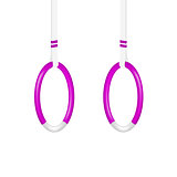Gymnastic rings in purple and white design