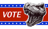 Be responsible - Presidential Election Poster with trex head.