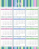 Calendar 2016 starting from sunday