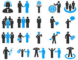 Management and people occupation icon set.