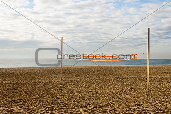 Volleyball net in the beach