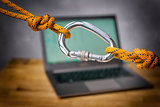 carabiner with laptop