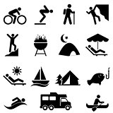 Outdoor leisure and recreation icons